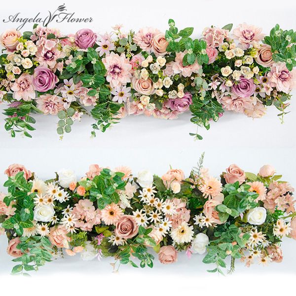 

customized artificial flower row arch diy wedding arrangement road lead floral arch silk flower wall decorative wedding props 1m