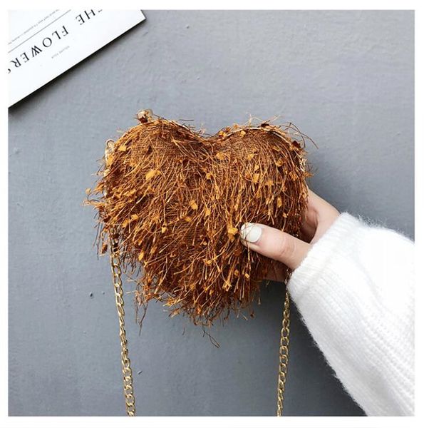 

new-tassel evening bags mini heart shaped wedding cross body bags drop shipping mn1175