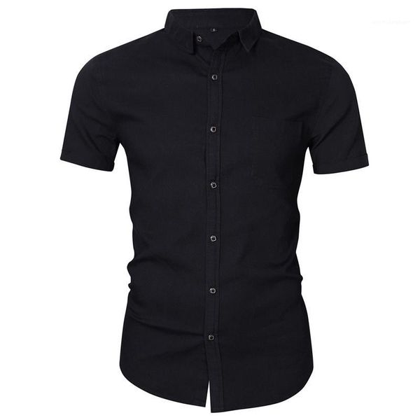 

solid color turn down collar designer mens shirts luxury mens short sleeves cardigan summer fashion slim, White;black