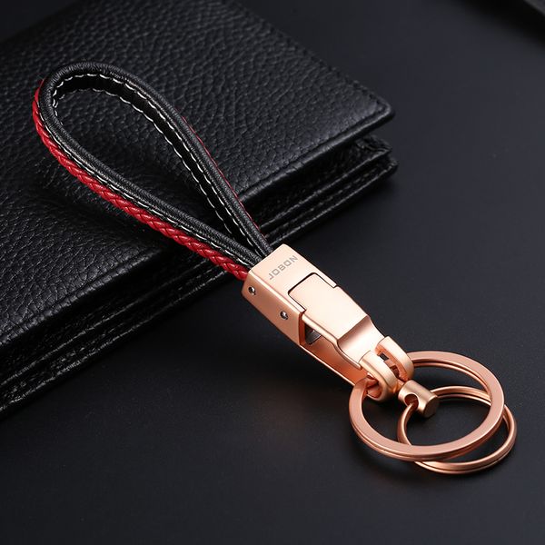 

jobon high-grade car key chain women men custom lettering keychains leather key ring holder bag pendant jewelry gifts for men, Silver
