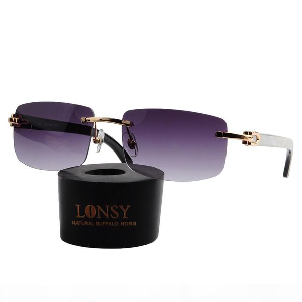

lonsy original horn sunglasses with high transmittace cr39 lens, White;black