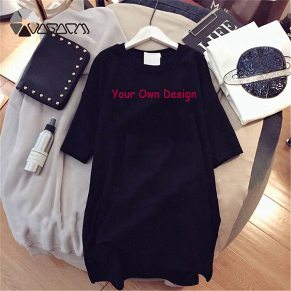 

diy women t-shirt dress your favorite picture or own design brand eu size femaleswear plus size diy women clothing cx200819, Black