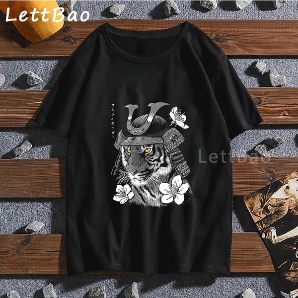 

samurai tiger men's t-shirt brand harajuku oversized men and women summer street hip hop t-shirt chinese style short sleeve 2020