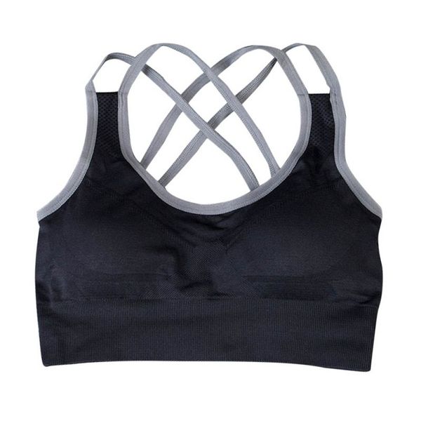 

2020 women gym yoga fitness workout running crop tank sports bra vest padded tank womens sports top, White;black