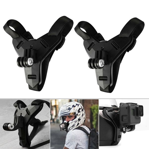 

2x helmet chin mount holder for gopro 8/7/6/5 sports camera black
