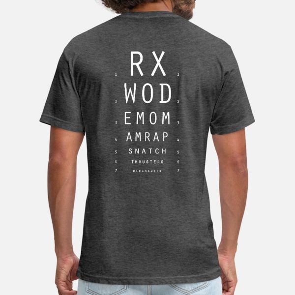 

crossfit eyechart t shirt men knitted short sleeve euro size s-3xl family fitness authentic spring letter shirt, White;black