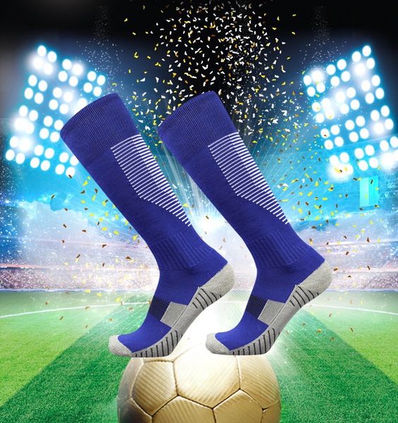 

kids men women football soccer socks thickening towel bottom sports rugby stockings knee-high volleyball long socks cycling, Black