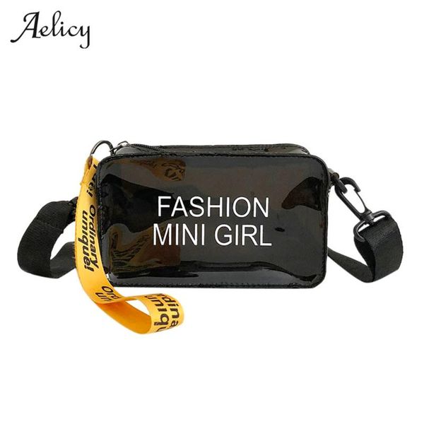 

causual pvc transparent clear woman crossbody bags shoulder bag handbag jelly small phone bags with card holder wide straps