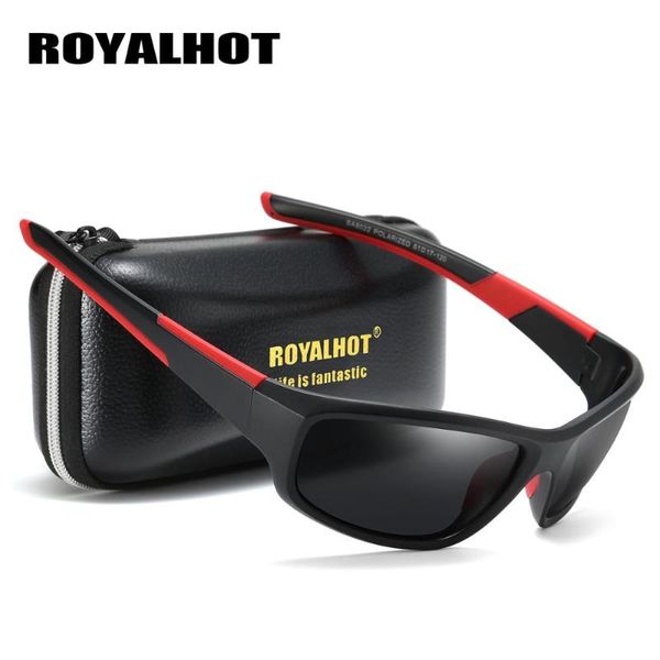 

royalbrand men polarized sport sunglasses driving shades male sun glasses travel fishing classic sun glasses with brand box, White;black