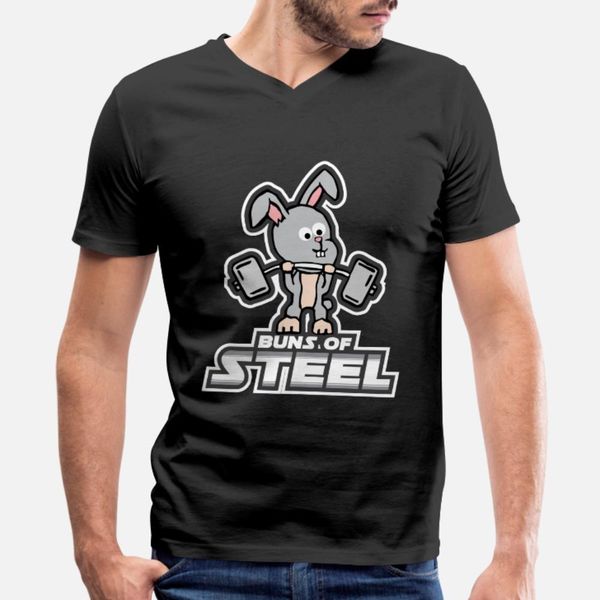 

buns of steel pumps fitness muscles dumbbell bunny t shirt men character short sleeve s-xxxl cool anti-wrinkle casual spring natural shirt, White;black