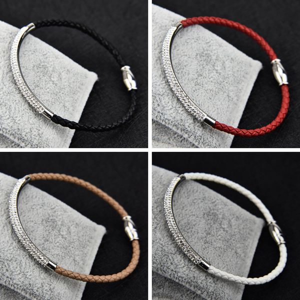 

hip-hop bracelet lovers magnet button leather bracelet 1001 nights with the same bracelet wholesale, Black