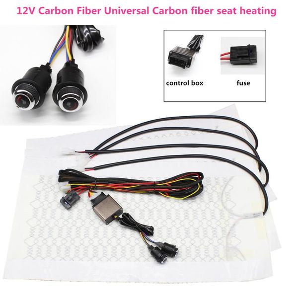 

car seat covers 12v universal 6 level carbon fiber heated heating heater pads winter warmer kit
