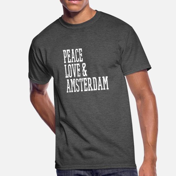 

peace love and amsterdam 2 t shirt men design cotton s-xxxl formal fitness basic summer style unique shirt
