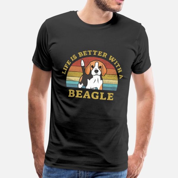 

beagle life is better with a beagle retro vintage t shirt men print short sleeve s-xxxl clothes fit fashion summer style formal shirt