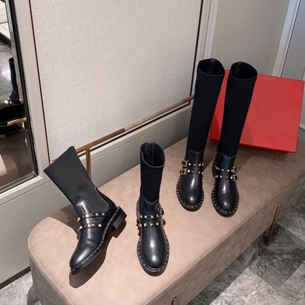 

boots round toe long female 2021 autumn winter fashion women shoes black