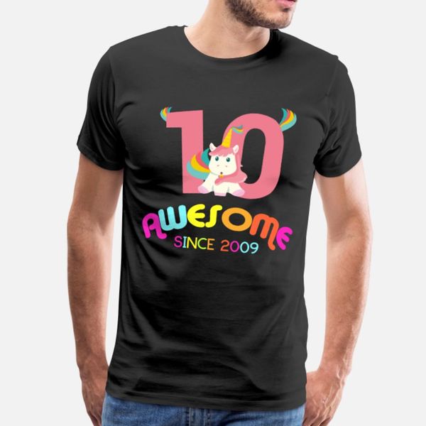 

10th birthday celebration gift awesome since 2009 t shirt men design tee shirt round neck clothing famous funny casual spring letter shirt