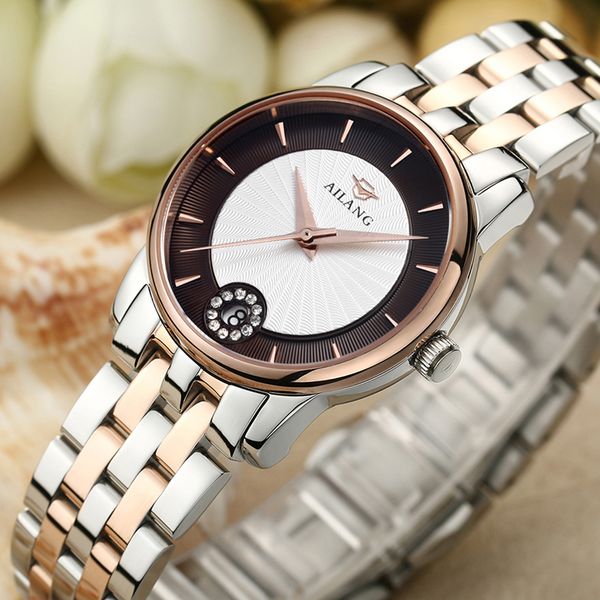 

simple fashion women full steel bracelet watches quartz calendar clock elegant lady business dress wrist watch analog reloj w030, Slivery;brown