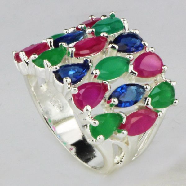 

yayi fashion women jewelry ring red zircon zircon green cz silver color engagement rings wedding rings party ring, Golden;silver