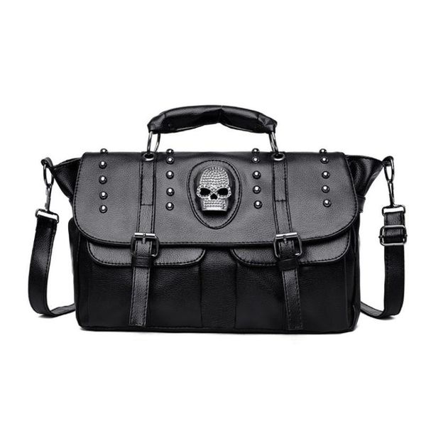 

gothic skull rivets faux leather crossbody shoulder bag