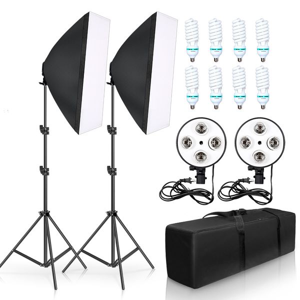 

lighting & studio accessories po kit 8 pieces led bulbs 20w softbox light pography camera