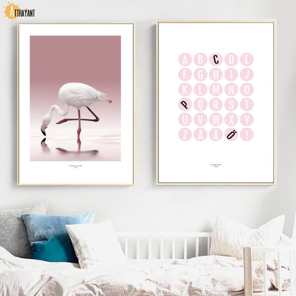 

ананас mountain flamingo алфавит wall art холст живопись скандинавские плакаты и печать стена картины для гостиной home decor