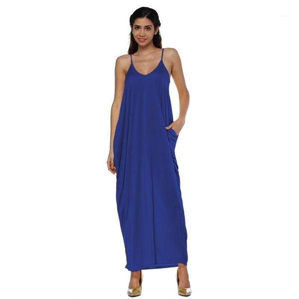 

one piece female clothing women long dresses summer deep v-neck irregular sling dress beach low cut, Black;gray