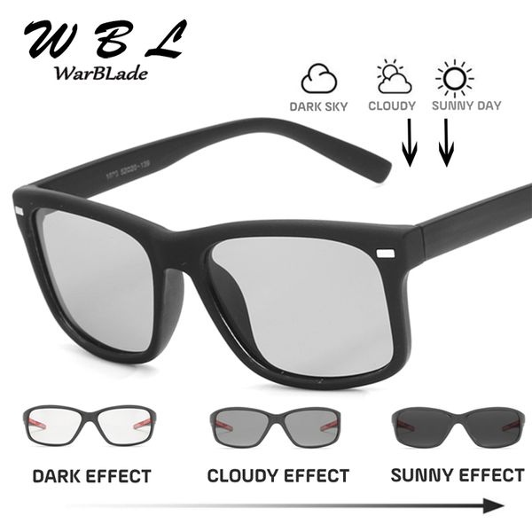 

warblade new men driving small lens polarized pchromic sunglasses chameleon glasses women sunglass goggles 2020, White;black