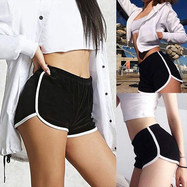 

2020 summer home womens shorts multi colors multi size fitness beach casual straight wild slim elastic shorts women simple, White;black