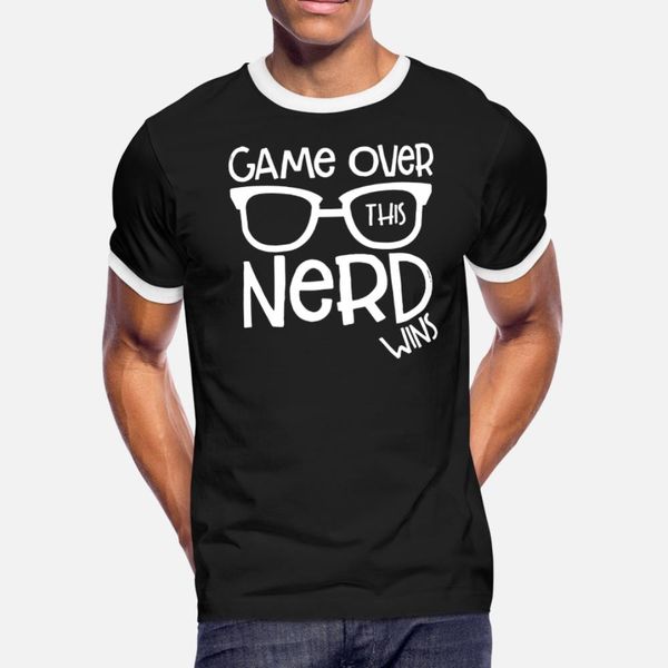 

game over this nerd wins t shirt men gift 100% cotton round collar novelty gift new fashion spring autumn standard shirt