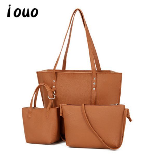 

iouo genuine mother and child bag women 2020 new rivet three-piece female bag shoulder handbag fashion large capacity messenge