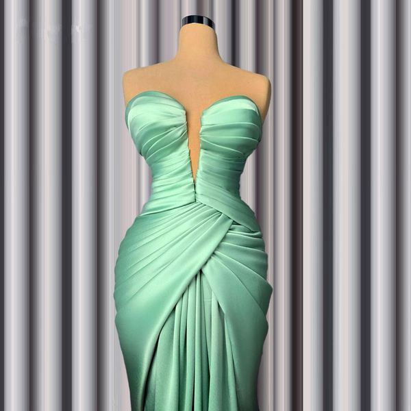 

new vestidos de fiesta simple green prom dresses 2020 strapless mermaid arabic evening dresses long women cocktail gowns robes, Black