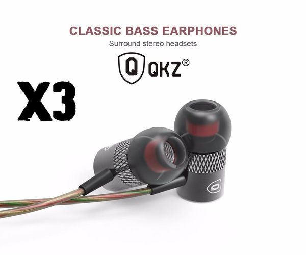 

10pcs/lot original qkz x3 in-ear earphones unique engine shape supper bass auriculares headset with mic for iphone ipad samsung mp3 mp4