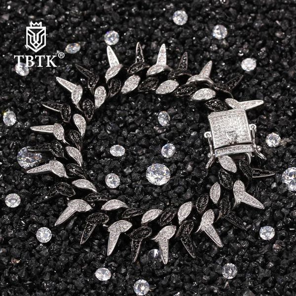 

tbtk 2020 new style fashion jewelry 19mm black barbed bracelet 7/8 inch for men and women couple bracelet sell drop shipping