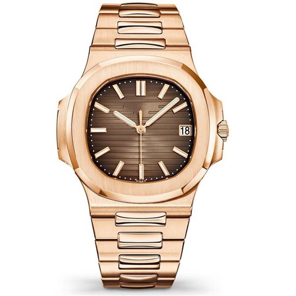 

40mm watch men automatic luxury watches rose gold mens mechanical military sports fashion designer swiss clock wristwatch relojes lujo, Slivery;brown