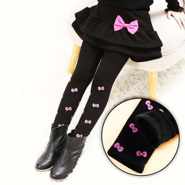 

2 in 1 teenage girls leggings fleece blend cotton leggings for girls children's girl autumn winter pantyhose pants with skirt lj200813, Blue