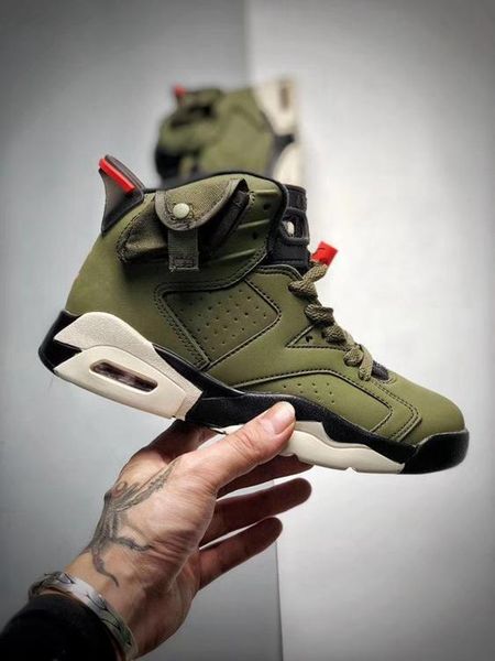 

6s kids sneakers travis scott 6 vi basketball shoes medium olive boys girls shoes dark mocha sports sneakr infant 6 childrens sneaker, Black