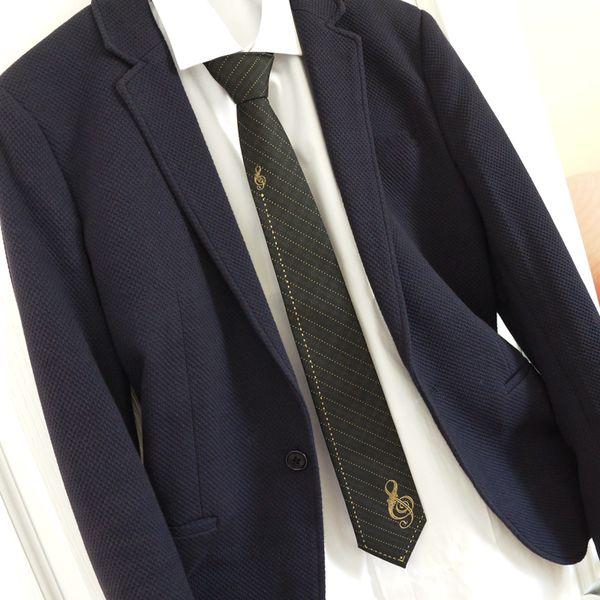 

new men's male fashion original black wine red notes classical music embroidery tie graduation red necktie, Blue;purple