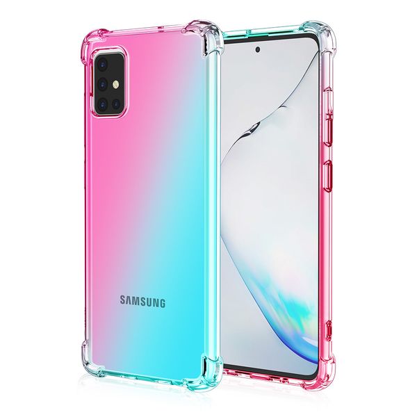 

gradient colors anti shock airbag clear mobile phone cases for samsung a71 5g with dirt resistant and water proof