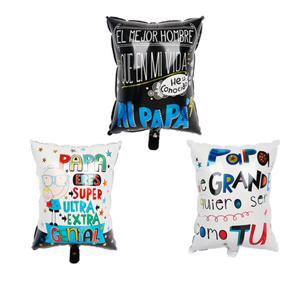 

3pcs spanish happy father mother's day foil balloons 1pc feliz dia mama super papa helium globos party decoration gift baloes