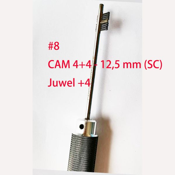 Haoshi Magic Key Lock 4 4 # 8 CAM 4+4 - 12,5 mm (SC) Juwel 4+4 Lock Open Tool Doppelbartschlösser Decoder Open Tool Smith Lock Tools