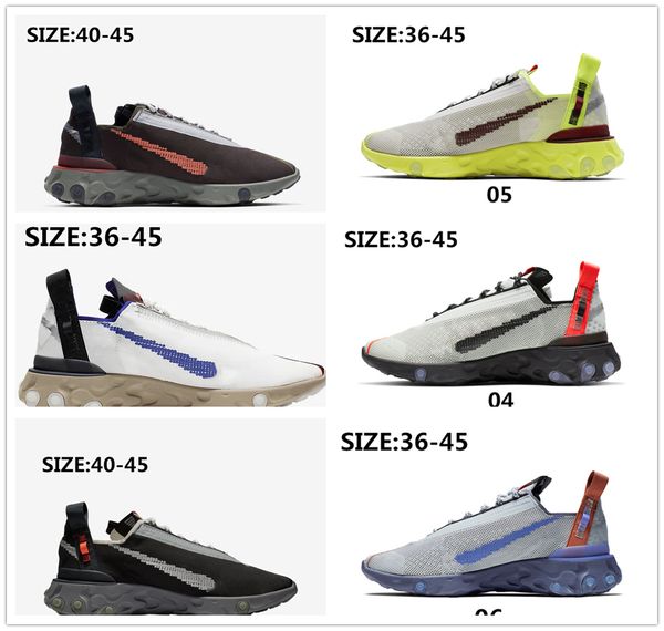 

react wr ispa runner running shoes men women sneakers 2020 element 87 grey dusty peach platinum tint team red outdoor trainers size 36-45