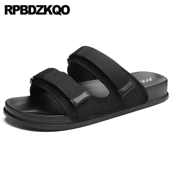 

sandals shoes slippers mens 2021 summer outdoor flat native slides water runway mesh sport slip on platform beach, Black