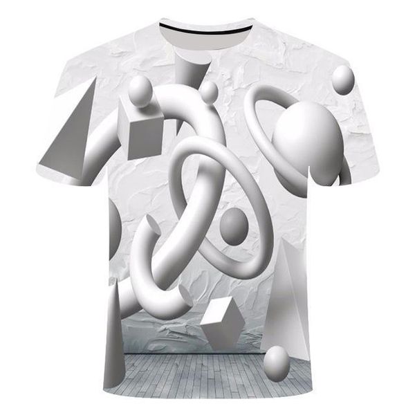 

european and american men 3dt summer printing color block 3d 3d print shirts oversized harajuku harajuku men clothing