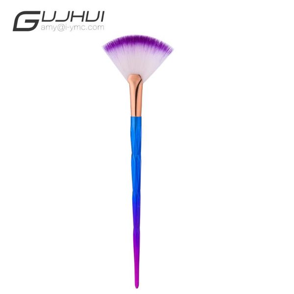 

gujhui 1pc щетка вентилятора алмазная портативный профессиональный набор кистей для макияжа кистей полный профессиональный макияж лица cepil