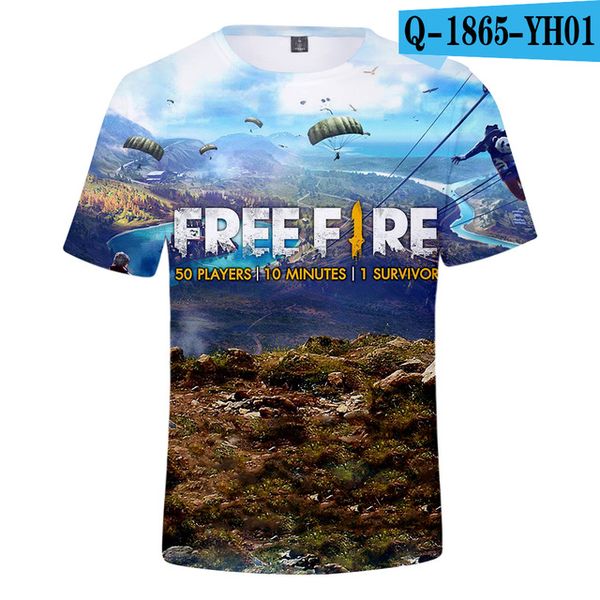 

fire shooting game 3d summer boys/girls print 3d print shirts anime comics hippie men clothing