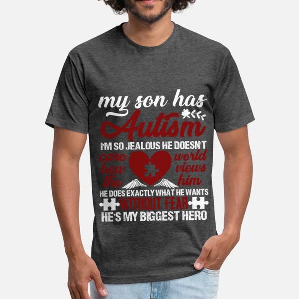 

my son has autism t shirt men printed tee shirt o neck cool cute funny summer novelty shirt