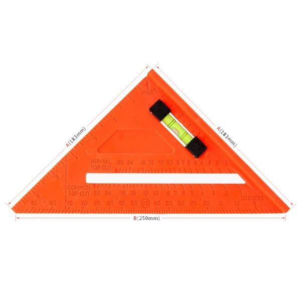 

7/12 inch precision triangle ruler angle protractor woodworking measuring multi-function carpenter tool