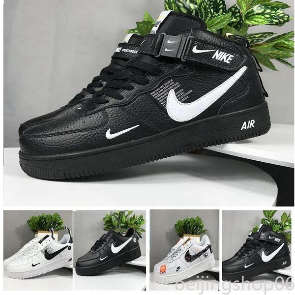 

2019 forces men women low cut one 1 shoes white black dunk skateboarding shoes classic af fly trainers high knit air sneakers b06
