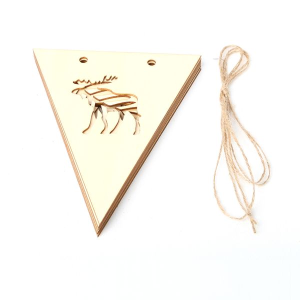 

triangle flag hanging decoration cartoon animals diy craft bedroom wooden banner