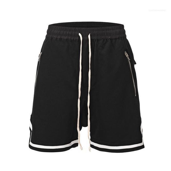 

summer ttrend hip hop belt casual half knee short mens loose designer fitness shorts, White;black